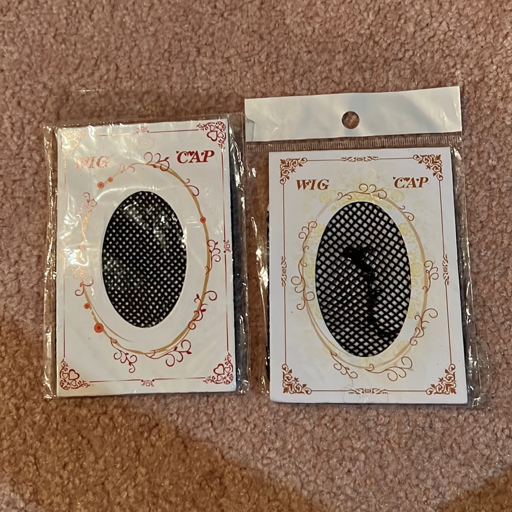 NWT 2 Black Wig Cap